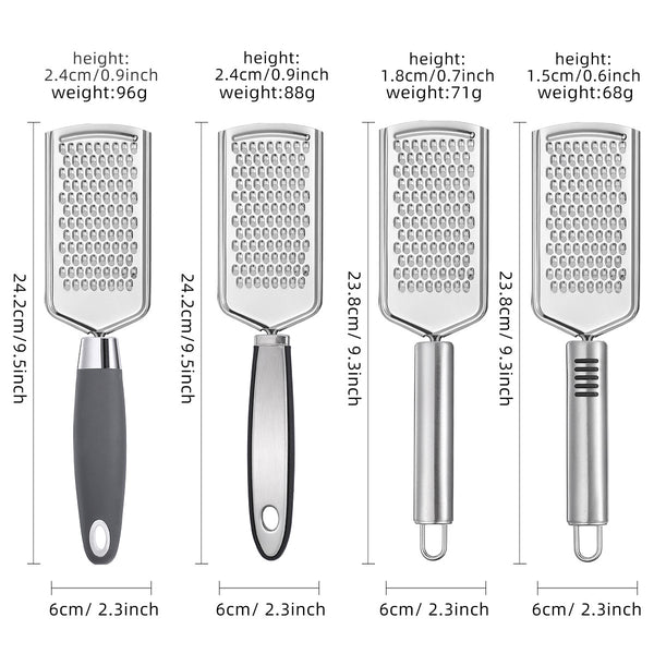 Stainless Steel Flat Vegetable & Cheese Grater with Non-Slip Handle – Potato, Ginger & Chocolate Shredder Kitchen Tool