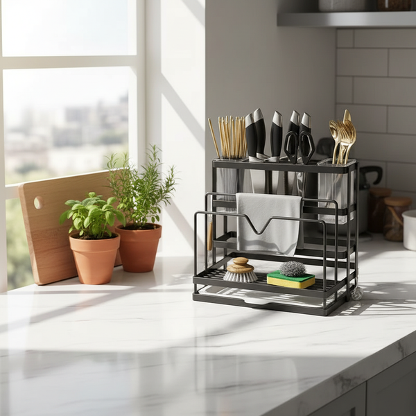 Multifunctional Kitchen Organizer – Space-Saving Knife & Utensil Rack