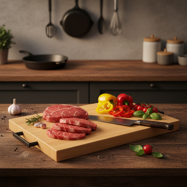 Bamboo Cutting Board – Antibacterial Double-Sided Chopping Board, Mold-Resistant Wooden Cutting Board for Meat, Vegetables, Fruit, Food Prep, Kitchen Chopping Board, Eco-Friendly Bamboo Kitchen Board